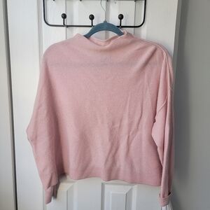 Pilcro Soft Pink Cowl Neck Cashmere Sweater